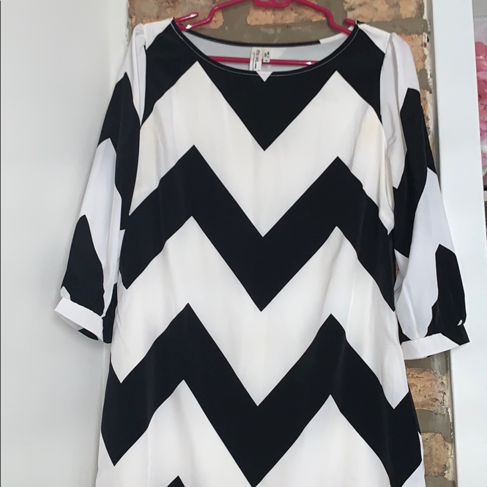 Black and White Chevron Dress